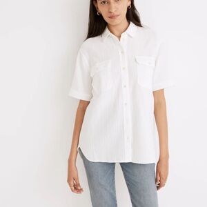 Madewell Lightspun Short-Sleeve Flap-Pocket Shirt Size Small